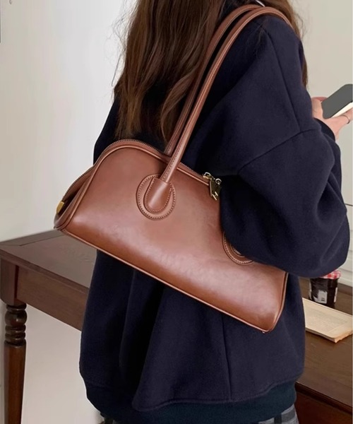 gossip！ロサンゼルス（ゴシップロサンゼルス）の「《横長バッグ》クラシカルレトロショルダーバッグ Y2K（ボストンバッグ・レディース・ブラウン/ブラック/ダークブラウン・FREE）」の7枚目の写真