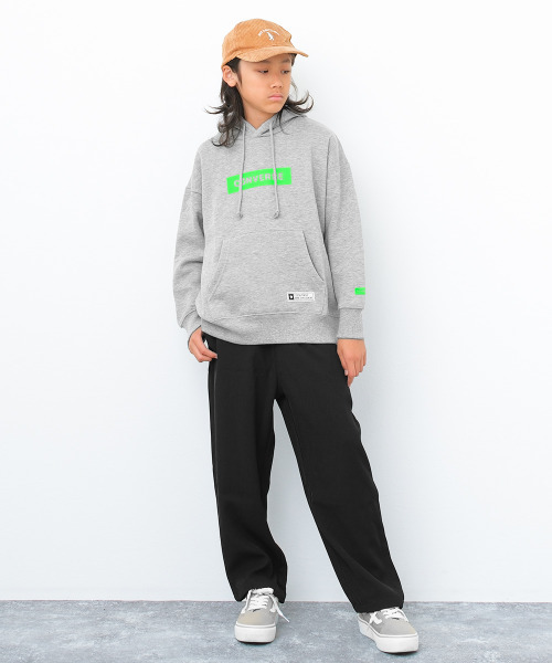 CONVERSE(コンバース)の「【裏起毛】CONVERSE 別注高周波プリントフーディートレーナー(パーカー・キッズ・杢グレー/ブラック/チャコールグレー・130/140/150/160)」の8枚目の写真