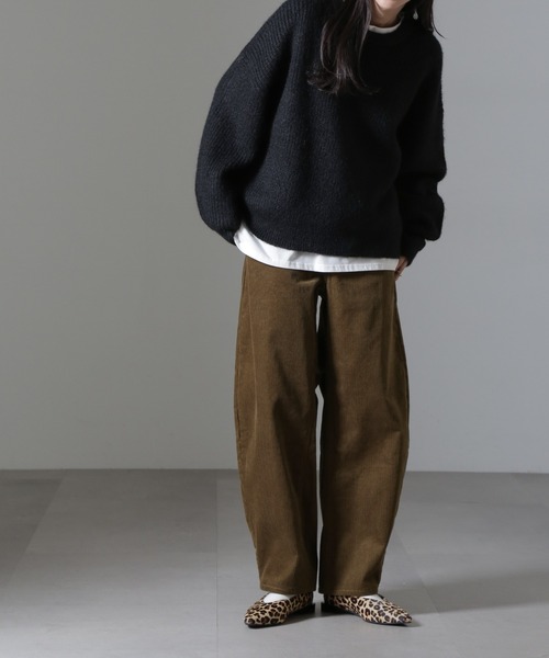 NANO universe（ナノユニバース）の「コーデュロイワイドカーブパンツ（セットアップ可）（その他パンツ・レディース・アイボリー/カーキ/チャコール・FREE）」の3枚目の写真