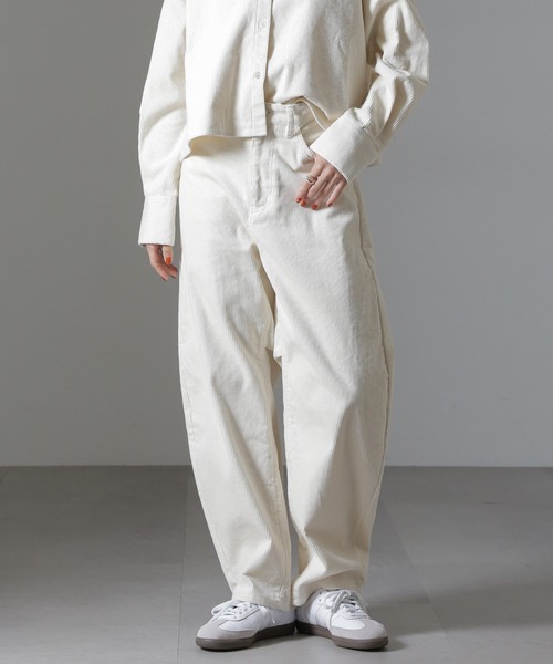 セール】コーデュロイワイドカーブパンツ（セットアップ可）（その他