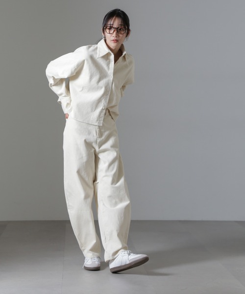 NANO universe（ナノユニバース）の「コーデュロイワイドカーブパンツ（セットアップ可）（その他パンツ・レディース・アイボリー/カーキ/チャコール・FREE）」の5枚目の写真