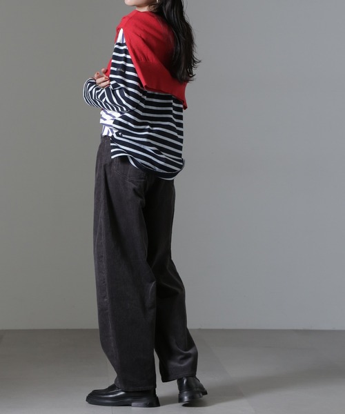 NANO universe（ナノユニバース）の「コーデュロイワイドカーブパンツ（セットアップ可）（その他パンツ・レディース・アイボリー/カーキ/チャコール・FREE）」の12枚目の写真