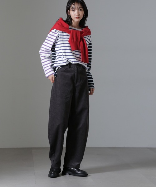NANO universe（ナノユニバース）の「コーデュロイワイドカーブパンツ（セットアップ可）（その他パンツ・レディース・アイボリー/カーキ/チャコール・FREE）」の13枚目の写真