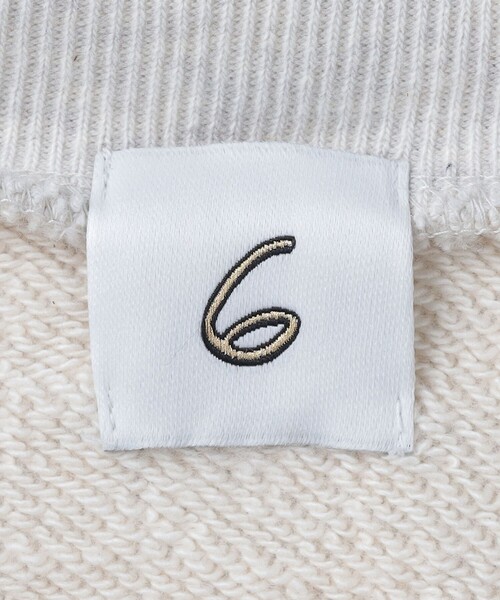 6(ROKU)＞コットンウラケ カラーステッチ クルーネック プル