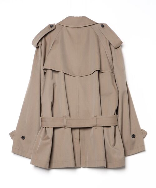 JOHN LAWRENCE SULLIVAN(ジョンローレンスサリバン)の「JOHN LAWRENCE SULLIVAN WOOL COTTON TWILL SHORT TRENCH COAT (1C010-0225-01)(トレンチコート・メンズ・ブラック/ベージュ・MEDIUM)」の3枚目の写真