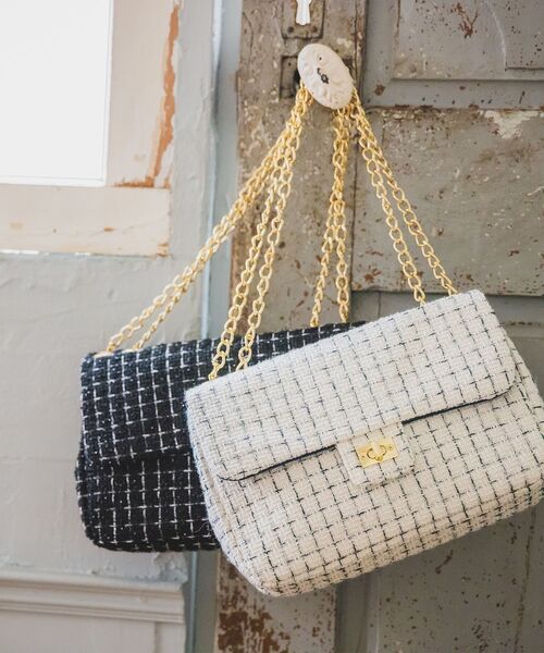 ITS'DEMO（イッツデモ）の「◆ツイードミニショルダー（ショルダーバッグ・レディース・ホワイト系6/ブラック系3/ネイビー系3・00）」の4枚目の写真