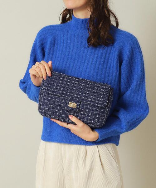 ITS'DEMO（イッツデモ）の「◆ツイードミニショルダー（ショルダーバッグ・レディース・ホワイト系6/ブラック系3/ネイビー系3・00）」の7枚目の写真