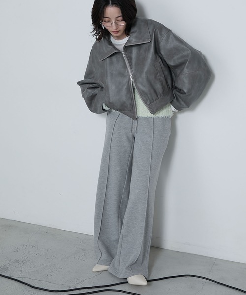 le ELMi（ルエルミ）の「Stitched collar vintage-like short blouson / ステッチカラーヴィンテージライクショートブルゾン（ブルゾン・レディース・ブラック/ブラウン/グレー・FREE）」の17枚目の写真