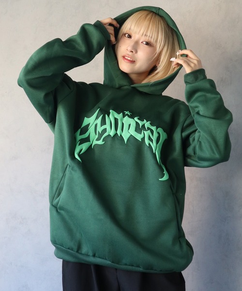BARELY BLUE(ベアリーブルー)の「【 BARELY BLUE / ベアリーブルー 】 ヴィンテージライク ロゴ パーカー / ユニセックス(パーカー・レディース・グリーン/アッシュブラウン/ブラック/ブラウン・FREE)」の11枚目の写真