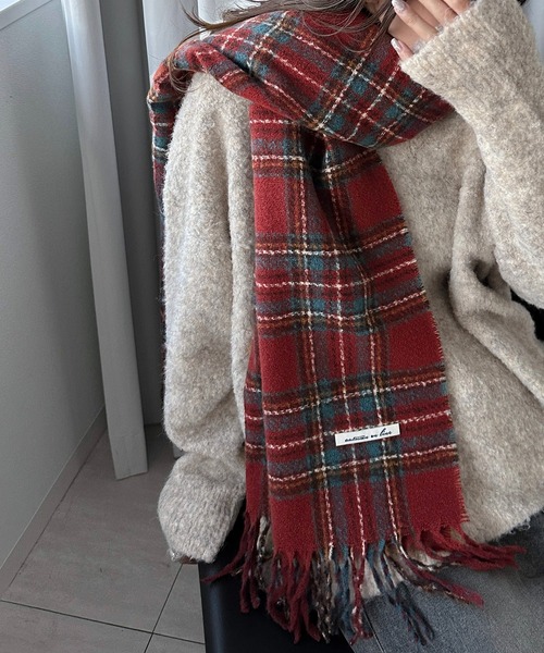 apres jour mignon（アプレジュールミニョン）の「【apresjour mignon×ARIAZ】アソートチェックマフラー（ストール/ショール・レディース・レッド/ブラック系その他/ブラウン系その他・ONESIZE）」の3枚目の写真