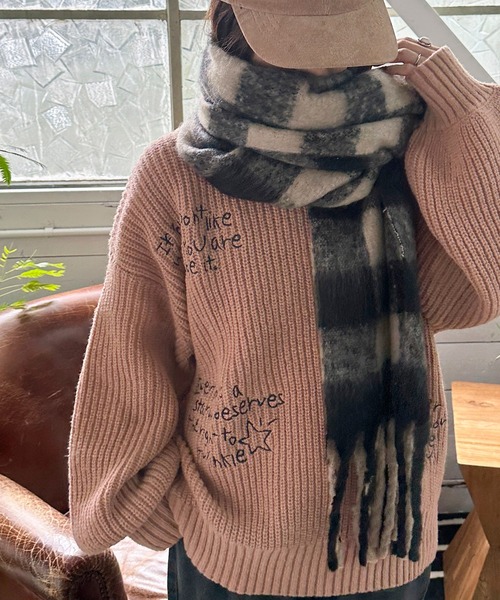 apres jour mignon（アプレジュールミニョン）の「【apresjour mignon×ARIAZ】アソートチェックマフラー（ストール/ショール・レディース・レッド/ブラック系その他/ブラウン系その他・ONESIZE）」の4枚目の写真