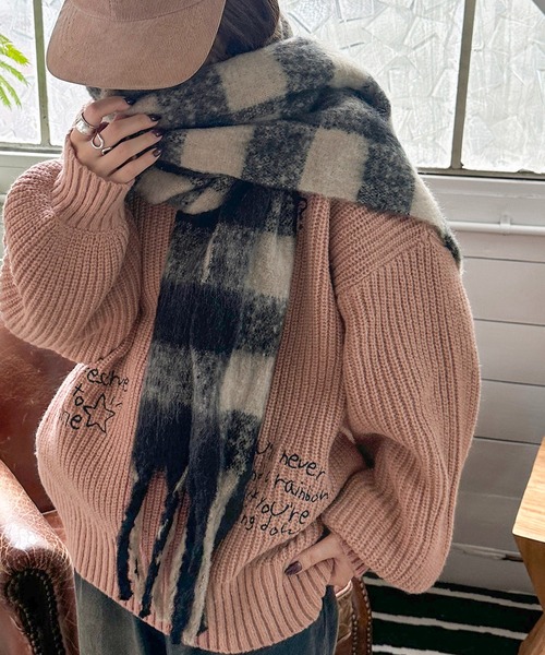 apres jour mignon（アプレジュールミニョン）の「【apresjour mignon×ARIAZ】アソートチェックマフラー（ストール/ショール・レディース・レッド/ブラック系その他/ブラウン系その他・ONESIZE）」の8枚目の写真