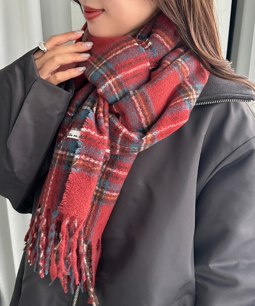 apres jour mignon（アプレジュールミニョン）の「【apresjour mignon×ARIAZ】アソートチェックマフラー（ストール/ショール・レディース・レッド/ブラック系その他/ブラウン系その他・ONESIZE）」の11枚目の写真