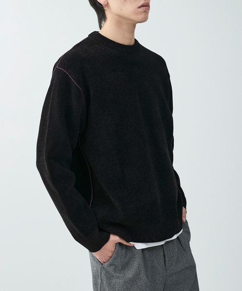 j.n.r.d(ジェー・エヌ・アール・ディー)の「j.n.r.d/ダブルジャガードニット(Tシャツ/カットソー・メンズ・ベージュ/ホワイト系その他2/ブラック・L/M/LL)」の1枚目の写真