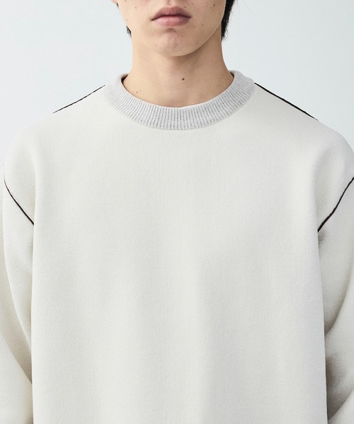 j.n.r.d(ジェー・エヌ・アール・ディー)の「j.n.r.d/ダブルジャガードニット(Tシャツ/カットソー・メンズ・ベージュ/ホワイト系その他2/ブラック・L/M/LL)」の19枚目の写真