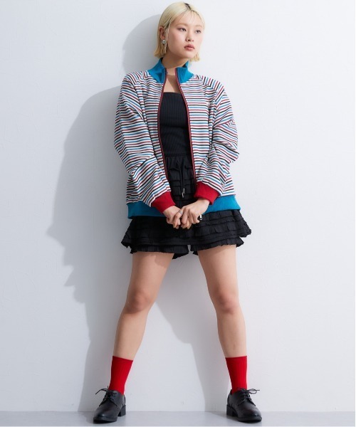 TTOL(トール)の「カラーボーダースタンドブルゾン(ブルゾン・レディース・オレンジ系その他・M~L)」の9枚目の写真