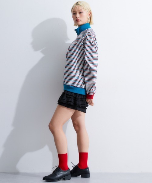 TTOL(トール)の「カラーボーダースタンドブルゾン(ブルゾン・レディース・オレンジ系その他・M~L)」の4枚目の写真