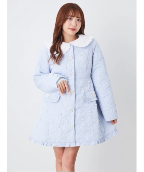 Ank Rouge（アンクルージュ）の「リボンキルティングドーリーコート（その他アウター・レディース・ブラック/ピンク/ブルー・M）」の2枚目の写真