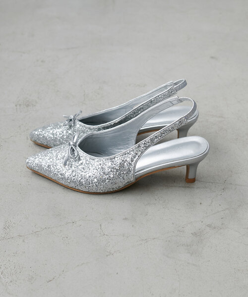 DISCOAT（ディスコート）の「リボンピンヒールパンプス（パンプス・レディース・シルバー/ブラック・MEDIUM/LARGE）」の22枚目の写真