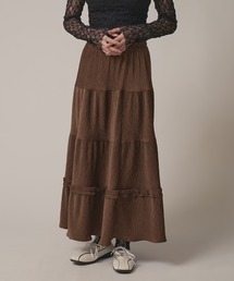 ▲Rib Tiered Long Skirt / リブティアードスカート