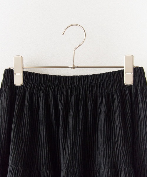 BLANK　（ブランク）の「▲Rib Tiered Long Skirt / リブティアードスカート（スカート・レディース・ナチュラル/ブラック/ブラウン・FREE）」の4枚目の写真