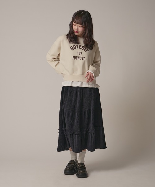 BLANK　（ブランク）の「▲Rib Tiered Long Skirt / リブティアードスカート（スカート・レディース・ナチュラル/ブラック/ブラウン・FREE）」の11枚目の写真