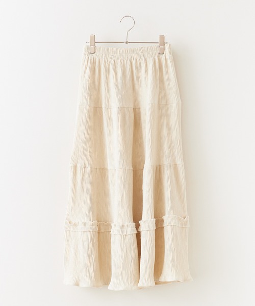 BLANK　（ブランク）の「▲Rib Tiered Long Skirt / リブティアードスカート（スカート・レディース・ナチュラル/ブラック/ブラウン・FREE）」の21枚目の写真