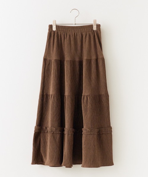 BLANK　（ブランク）の「▲Rib Tiered Long Skirt / リブティアードスカート（スカート・レディース・ナチュラル/ブラック/ブラウン・FREE）」の14枚目の写真