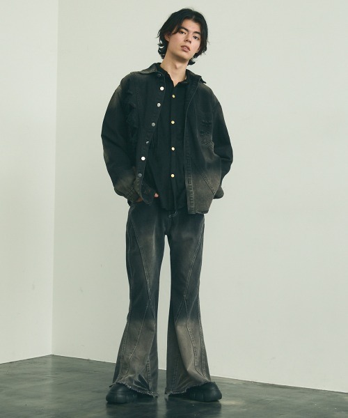 Shoowtime(ショウタイム)の「vintage wash black denim shirt / ビンテージウォッシュブラックデニムシャツ(シャツ/ブラウス・メンズ・ブラック系・MEDIUM/LARGE/X-LARGE)」の10枚目の写真