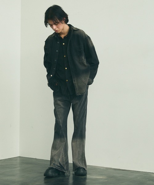 Shoowtime(ショウタイム)の「vintage wash black denim shirt / ビンテージウォッシュブラックデニムシャツ(シャツ/ブラウス・メンズ・ブラック系・MEDIUM/LARGE/X-LARGE)」の11枚目の写真