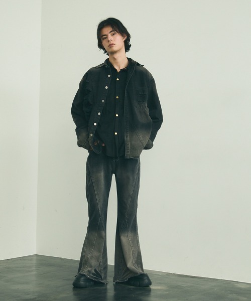 Shoowtime(ショウタイム)の「vintage wash black denim shirt / ビンテージウォッシュブラックデニムシャツ(シャツ/ブラウス・メンズ・ブラック系・MEDIUM/LARGE/X-LARGE)」の12枚目の写真