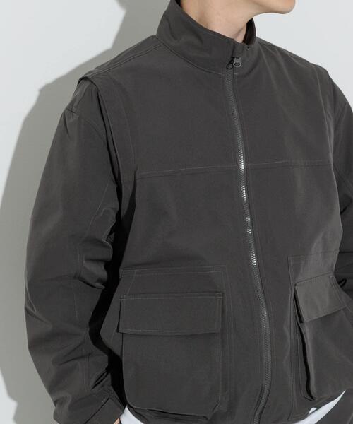 ITEMS URBANRESEARCH（アイテムズ アーバンリサーチ）の「ドライウェザー 2WAYハイネックブルゾン（その他アウター・メンズ・チャコールグレー/ブラック・MEDIUM/LARGE）」の5枚目の写真