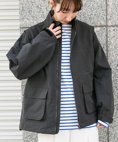 ITEMS URBANRESEARCH（アイテムズ アーバンリサーチ）の「ドライウェザー 2WAYハイネックブルゾン（その他アウター・メンズ・チャコールグレー/ブラック・MEDIUM/LARGE）」の11枚目の写真