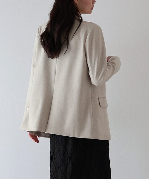 BLATE ニュアンスダブルジャケット モカ mocha サイズ展開あり】シンプルテーラードジャケット【by SON