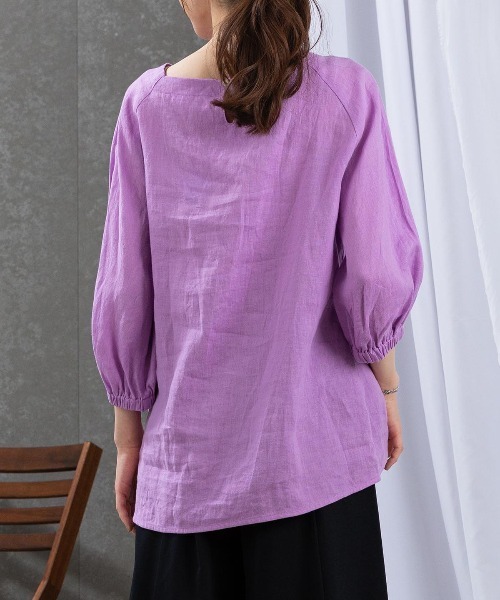 刺繍ワッペン麻100％チュニック（シャツ/ブラウス）｜STUDIO PICONE