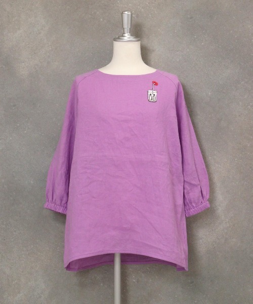 刺繍ワッペン麻100％チュニック（シャツ/ブラウス）｜STUDIO PICONE