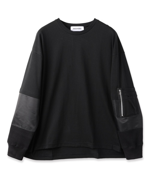 DISCOVERED（ディスカバード）の「SWITCH SLEEVE CUTSEWN（Tシャツ/カットソー・メンズ・ホワイト/ブラック・2/3）」の2枚目の写真