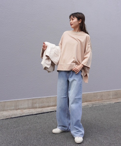 gossara(ゴサラ)の「【着回し力抜群】7分袖裏毛ワイドプルオーバー(Tシャツ/カットソー・レディース・ブラック/オートミール/ベージュ・FREE)」の10枚目の写真