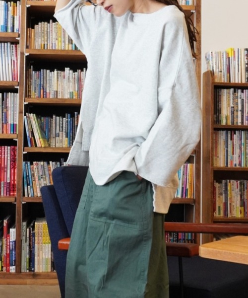 gossara(ゴサラ)の「【着回し力抜群】7分袖裏毛ワイドプルオーバー(Tシャツ/カットソー・レディース・ブラック/オートミール/ベージュ・FREE)」の19枚目の写真