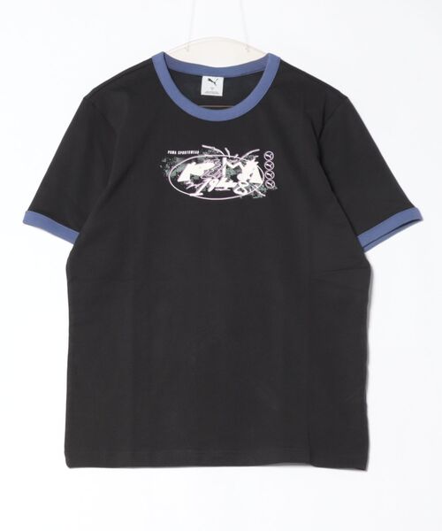 PUMA(プーマ)の「PUMA ウェア プーマウェア M FUTURE.ARCHIVE GRAPHIC RI ショートスリーブ 631842 01BK(Tシャツ/カットソー・メンズ・ブラック・SMALL/LARGE/MEDIUM/X-LARGE)」の1枚目の写真