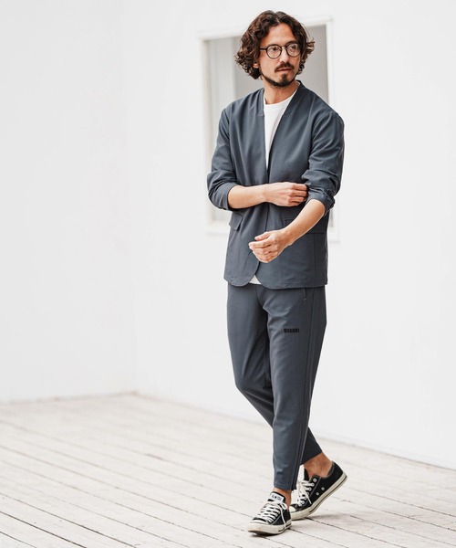 felkod(フィルコッド)の「mj10565- Light Oxford Collarless Jacket ノーカラージャケット(ノーカラージャケット・メンズ・ネイビー/ブラック・L/M/S)」の8枚目の写真