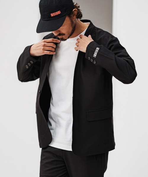 felkod(フィルコッド)の「mj10565- Light Oxford Collarless Jacket ノーカラージャケット(ノーカラージャケット・メンズ・ネイビー/ブラック・L/M/S)」の10枚目の写真
