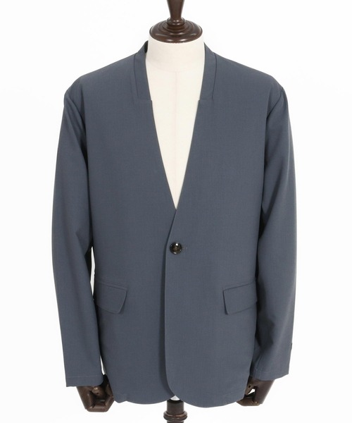 felkod(フィルコッド)の「mj10565- Light Oxford Collarless Jacket ノーカラージャケット(ノーカラージャケット・メンズ・ネイビー/ブラック・L/M/S)」の15枚目の写真