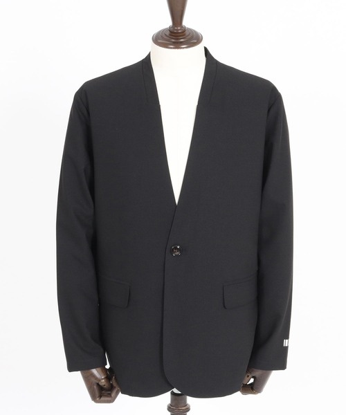 felkod(フィルコッド)の「mj10565- Light Oxford Collarless Jacket ノーカラージャケット(ノーカラージャケット・メンズ・ネイビー/ブラック・L/M/S)」の17枚目の写真