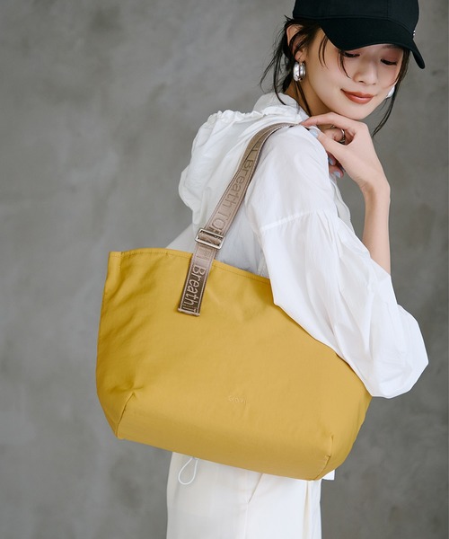 Breath TOPKAPI(ブレストプカピ)の「【Breath TOPKAPI】Freely フリーリー ナイロン ロゴテープ トートバッグ A4対応(トートバッグ・レディース・ブラック/ベージュ/オレンジ/イエロー・FREE)」の1枚目の写真