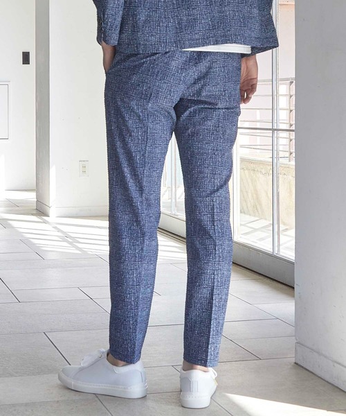 UNION STATION(ユニオンステーション)の「【セットアップ着用可能】シアサッカーグレンチェックプリントスラックス(その他パンツ・メンズ・ネイビー/ブラック系その他・LL/M/L/S)」の6枚目の写真