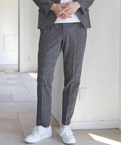 UNION STATION(ユニオンステーション)の「【セットアップ着用可能】シアサッカーグレンチェックプリントスラックス(その他パンツ・メンズ・ネイビー/ブラック系その他・LL/M/L/S)」の11枚目の写真