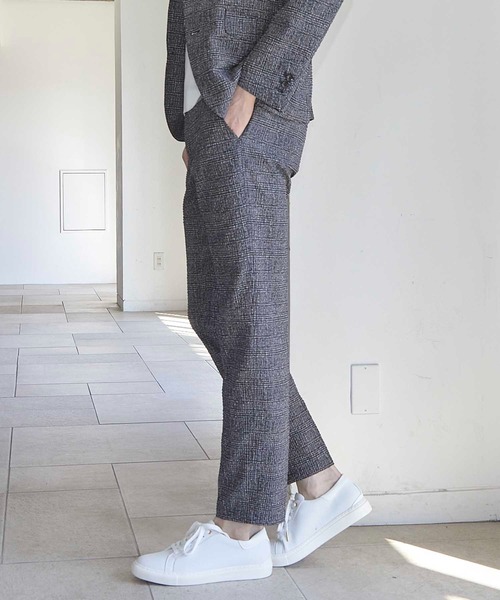 UNION STATION(ユニオンステーション)の「【セットアップ着用可能】シアサッカーグレンチェックプリントスラックス(その他パンツ・メンズ・ネイビー/ブラック系その他・LL/M/L/S)」の12枚目の写真