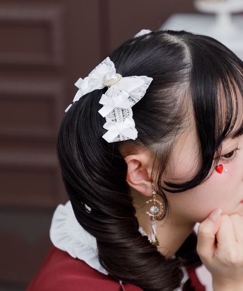 ROJITA(ロジータ)の「メニーリボンクリップセット(バレッタ/ヘアクリップ・レディース・ブラック/マルチ/ホワイト/ピンク・FREE)」の12枚目の写真