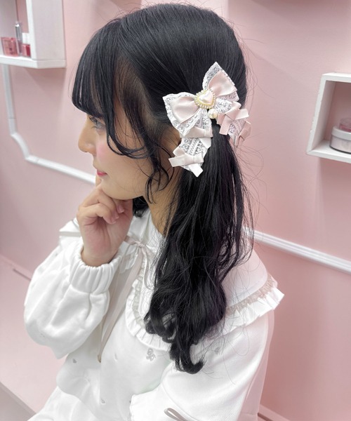 ROJITA(ロジータ)の「メニーリボンクリップセット(バレッタ/ヘアクリップ・レディース・ブラック/マルチ/ホワイト/ピンク・FREE)」の8枚目の写真